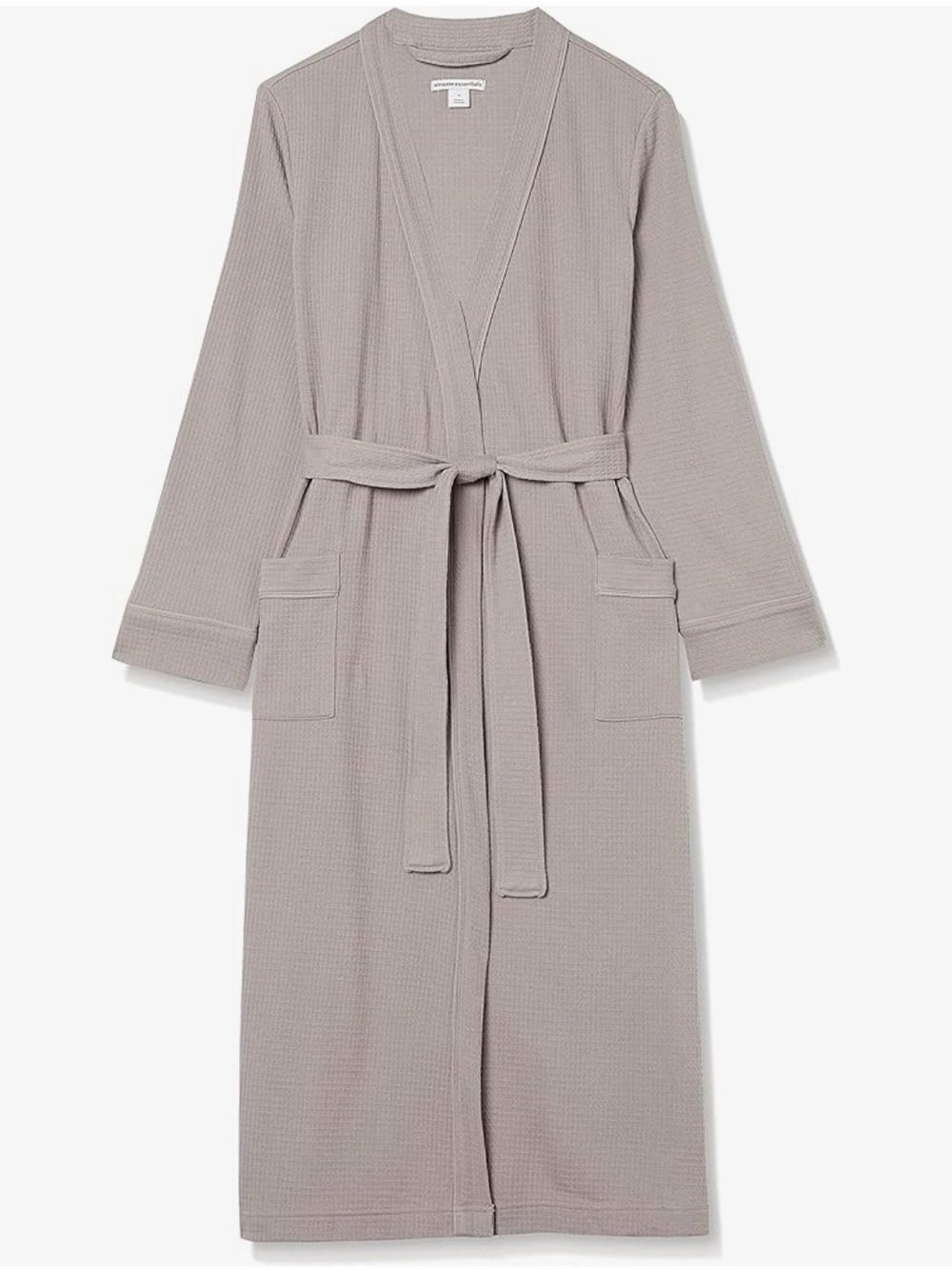 Amazon Essentials Women's Long Waffle-Knit Robe in Light Taupe